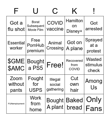 2020 Bingo Card