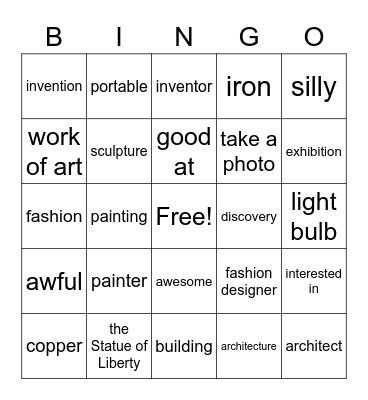 Brainy 7, unit 5 Bingo Card