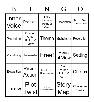 Reading Bingo Card