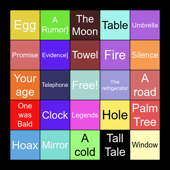 Tricky Riddle Bingo Card