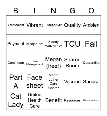 Megan's BINGO BONANZA! Bingo Card