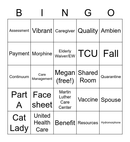 Megan's BINGO BONANZA! Bingo Card