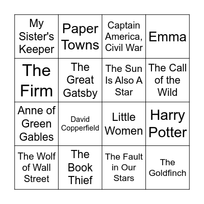 Screen Junkie Bingo Card
