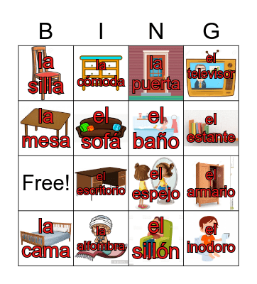 Los Muebles Bingo Card