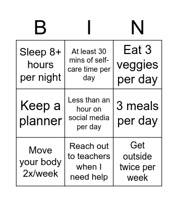 Effective Habit Bingo Card