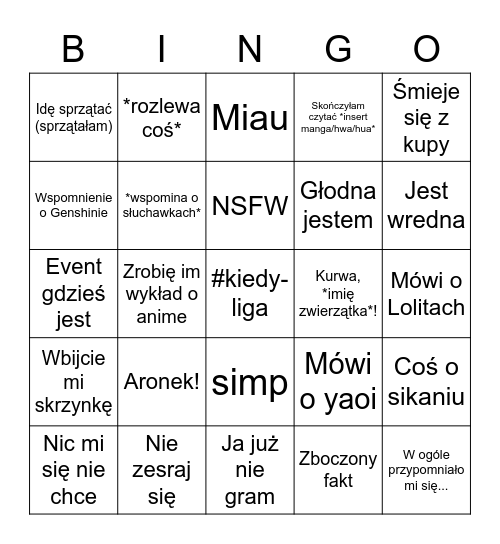 Magda Bingo Card