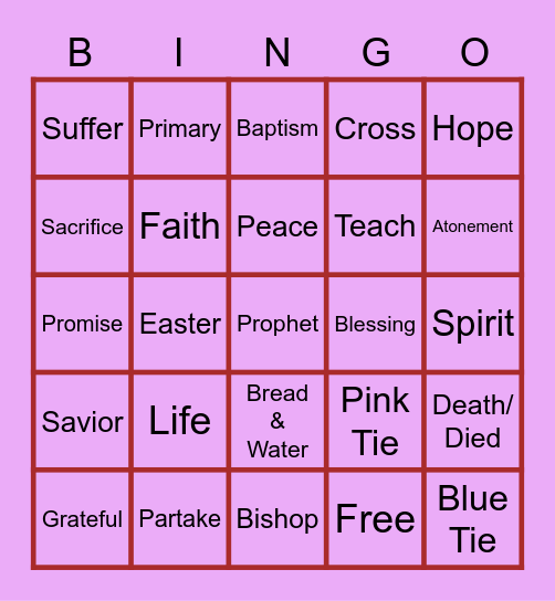 General Conference 2021 Bingo Card