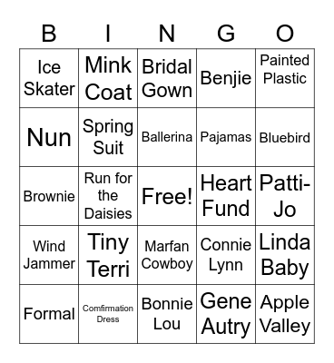 Terri Lee Bingo Card