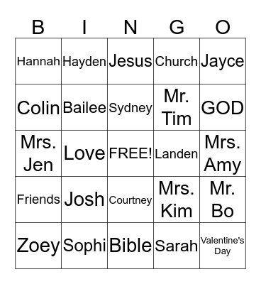 Happy Valentine's Day! Bingo Card