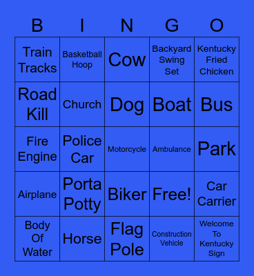 Kentucky 2021 Bingo Card