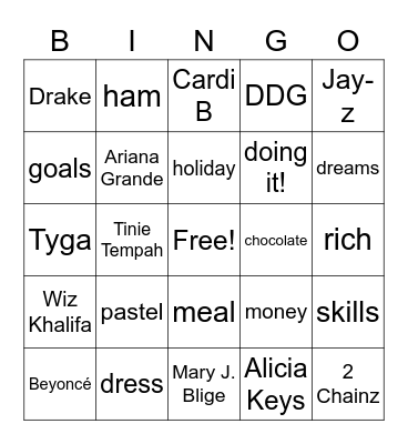 This And That! Bingo Card
