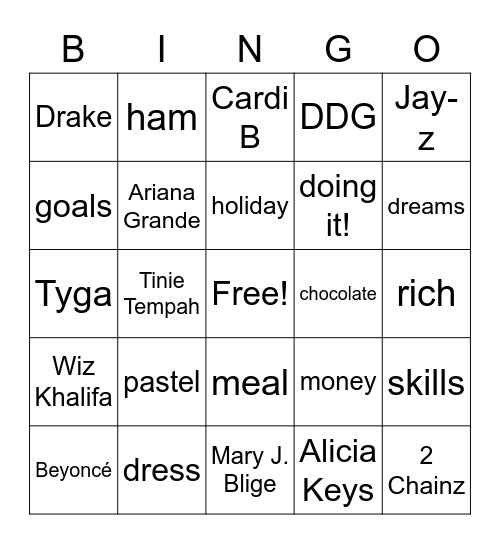 This And That! Bingo Card