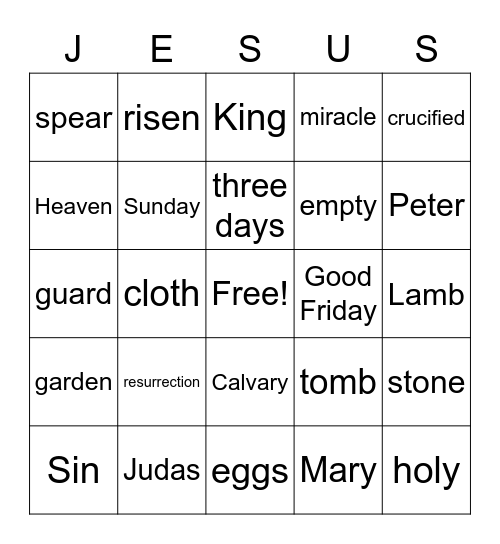 Easter Bingo Card