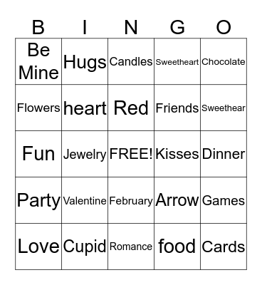 VALENTINE PARTY Bingo Card