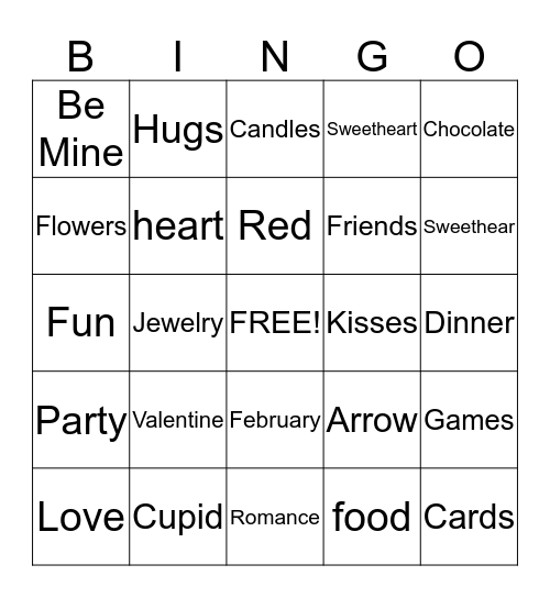 VALENTINE PARTY Bingo Card