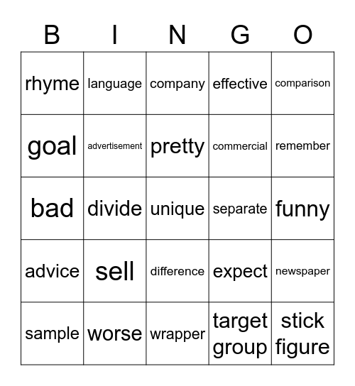 BK2 alle woordjes Bingo Card