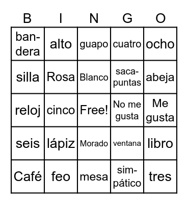 9 SEMANAS DE ESPAÑOL Bingo Card