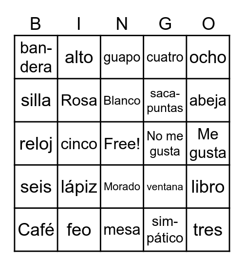 9 SEMANAS DE ESPAÑOL Bingo Card