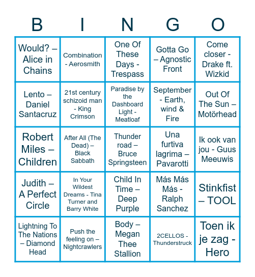 BK | BSM | BIC Online Music Bingo Card