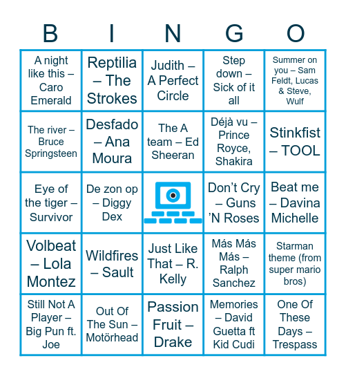 BK | BSM | BIC Online Music Bingo Card