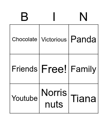 Bella Bingo Card