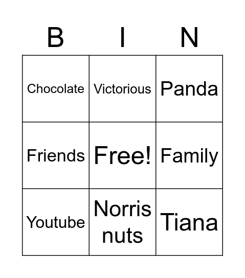 Bella Bingo Card