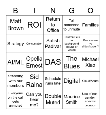 DAS BINGO Card