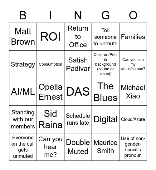 DAS BINGO Card