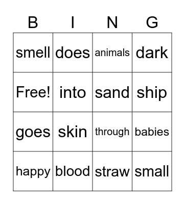 mosquito bingo Card