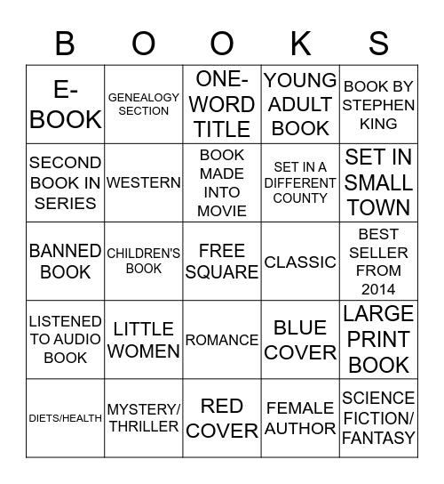 EAST MORGAN COUNTY LIBRARY Bingo Card