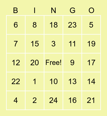 Baby Shower Bingo! Bingo Card