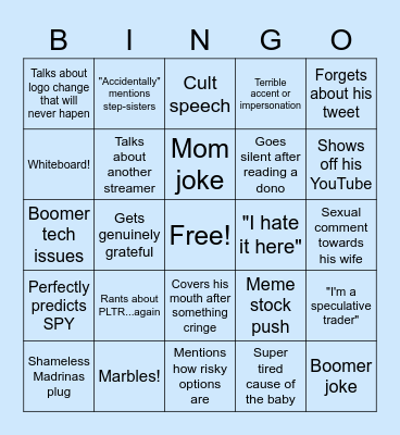 TheStockGuy Bingo Card
