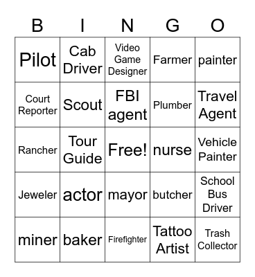 joe Bingo Card