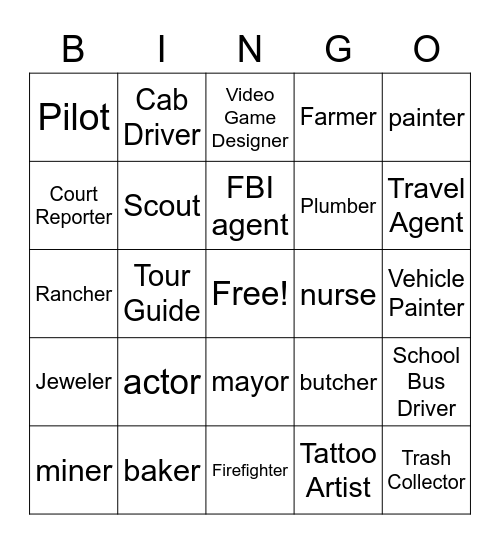 joe Bingo Card