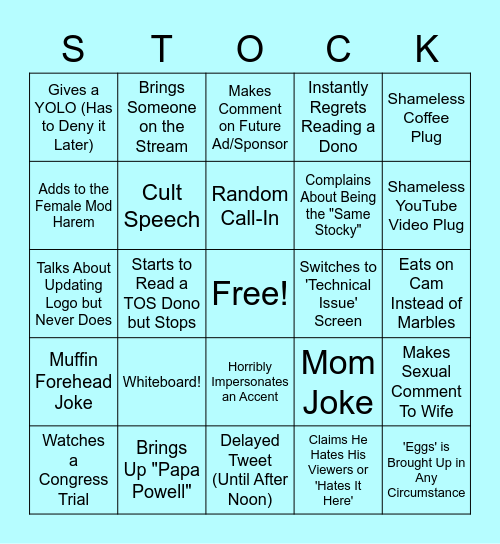 TheStockGuy - 03/31/2021 Bingo Card