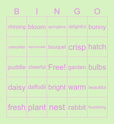 CCS SPRINGO! Bingo Card