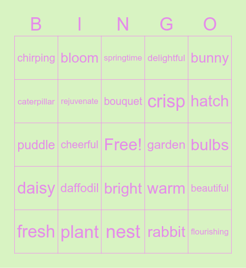 CCS SPRINGO! Bingo Card