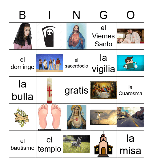 La Semana Santa Bingo Card