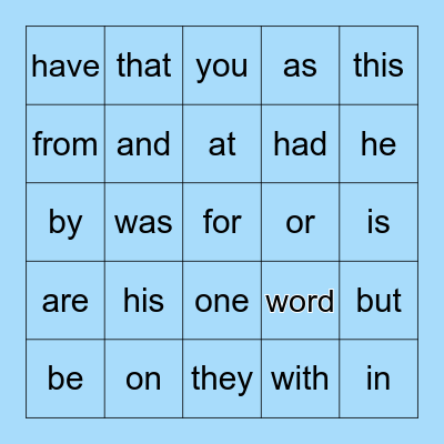 Carson's Sight Words Bingo Card