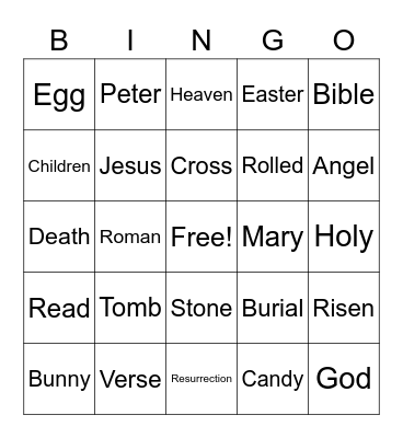 Easter Bingo Card
