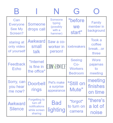 Remote Work Bingo Card