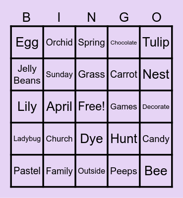 Easter Bingo! Bingo Card