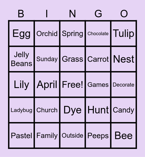 Easter Bingo! Bingo Card