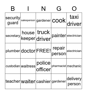 WORKPLACE Bingo Card