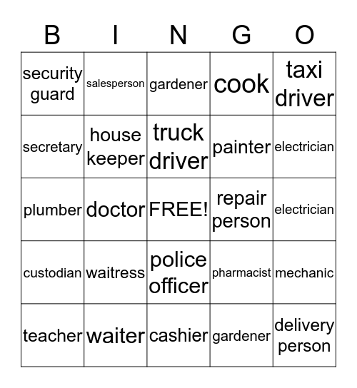 WORKPLACE Bingo Card