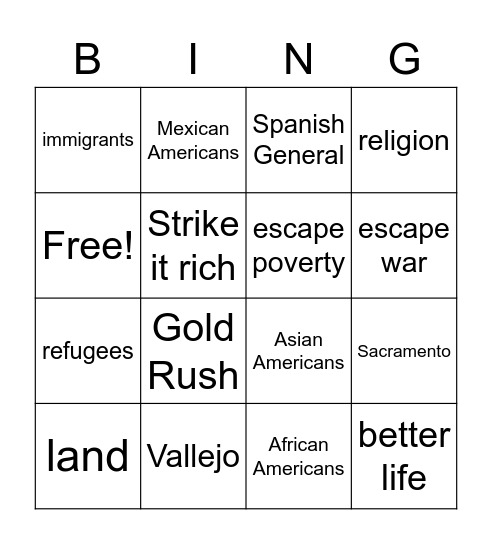 Studies Weekly 18 Bingo Card