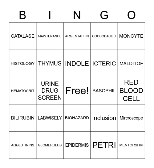 Lab Week Bingo Card