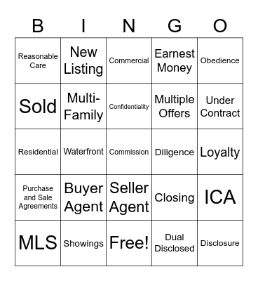 Hoang Realty Bingo Card