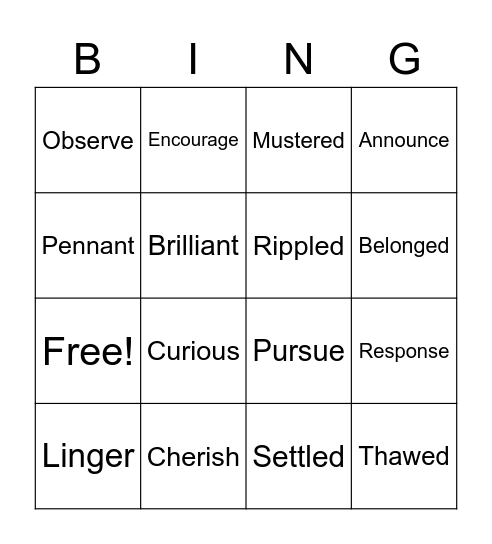 BINGO Card
