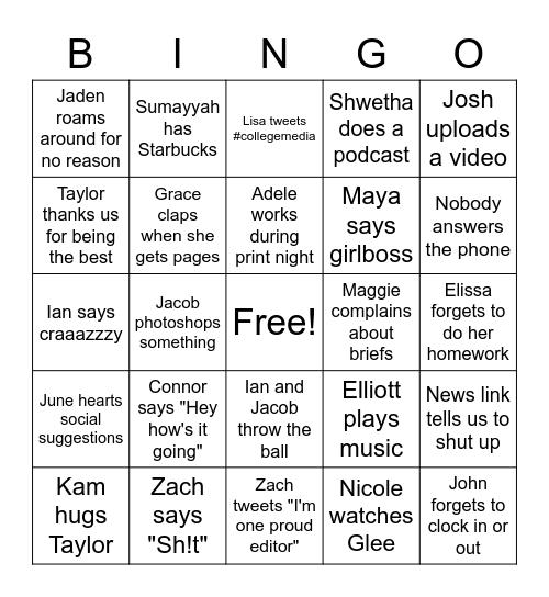 #JustUMLThings Bingo Card